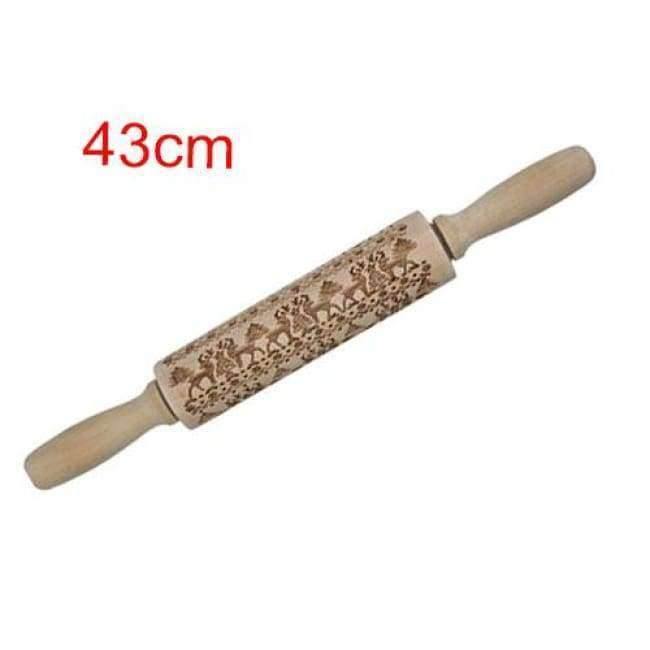 43cm Weihnachts Präge Nudelholz Graviertes Geschnitztes Holz Präge Nudelholz Schneeflocke Rentier Backen