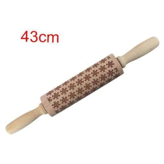 43cm Weihnachts Präge Nudelholz Graviertes Geschnitztes Holz Präge Nudelholz Schneeflocke Rentier Backen