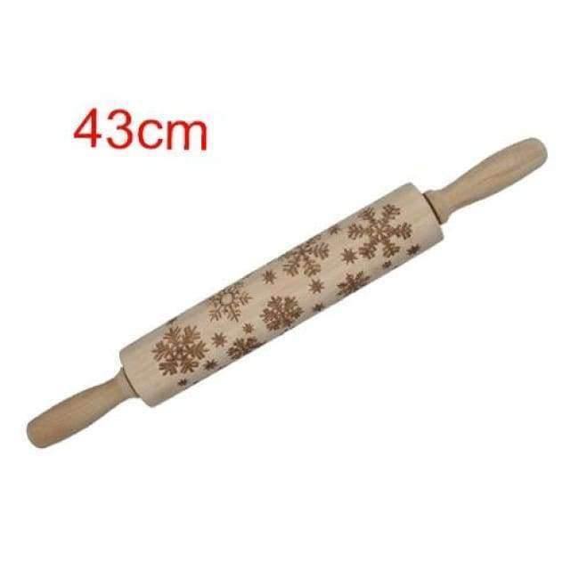 43cm Weihnachts Präge Nudelholz Graviertes Geschnitztes Holz Präge Nudelholz Schneeflocke Rentier Backen