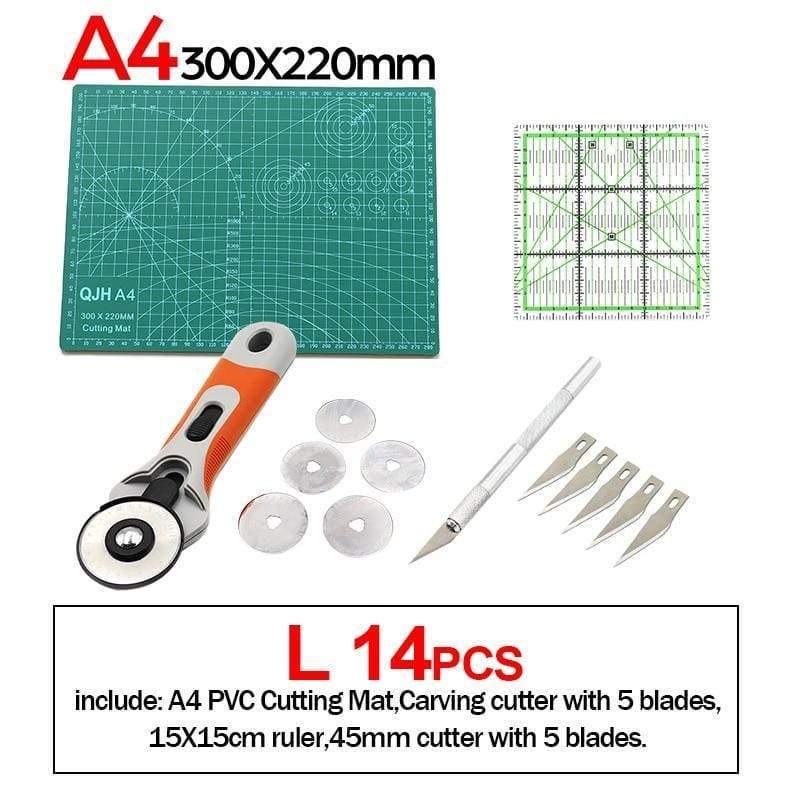 A1A2A3A4 PVC Cutting Mat DIY Leather Craft Tool Double-sided Self-healing Mat Pad Cutting Patchwork Sewing Tool Set