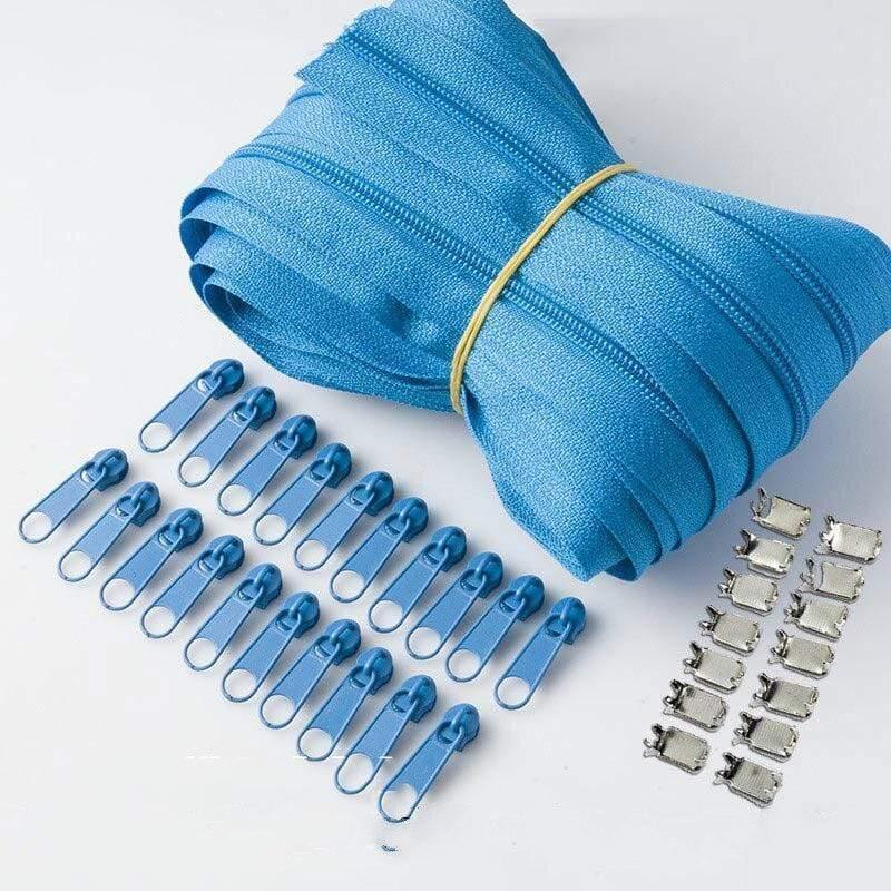 Meetee 10/20M Nylon 3# Zipper with Slider & Stop for Quilt Bags Tent Invisible Clothing Zipper Sewing Craft Supplies