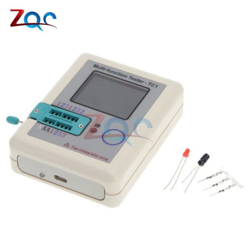 LCR-TC1 1.8" TFT LCD Display Multi-Meter Transistor Tester Diode Triode Capacitor Resistor Testing Device ESR LCR NPN PNP MOSFET COD