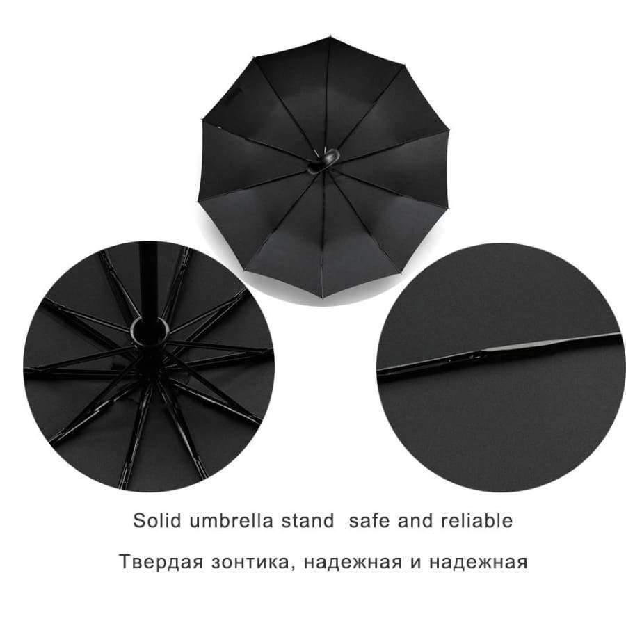 Leather curved handle men's automatic business umbrella men windproof black large auto umbrellas parasol rain paraguas