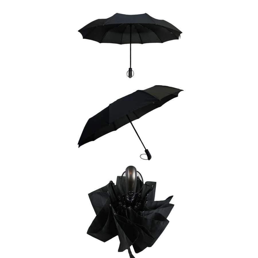Leather curved handle men's automatic business umbrella men windproof black large auto umbrellas parasol rain paraguas