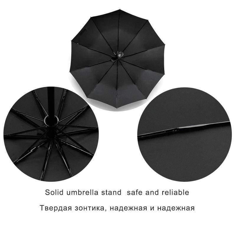 Leather curved handle men's automatic business umbrella men windproof black large auto umbrellas parasol rain paraguas