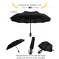 Leather curved handle men's automatic business umbrella men windproof black large auto umbrellas parasol rain paraguas