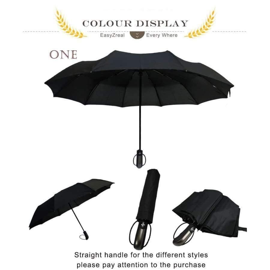 Leather curved handle men's automatic business umbrella men windproof black large auto umbrellas parasol rain paraguas