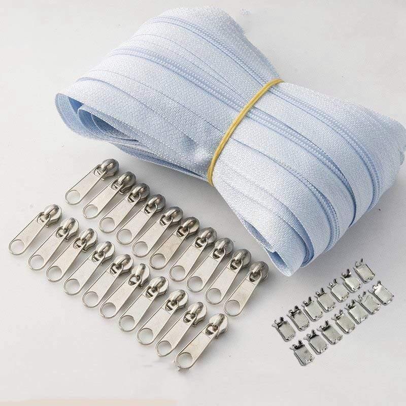 Meetee 10/20M Nylon 3# Zipper with Slider & Stop for Quilt Bags Tent Invisible Clothing Zipper Sewing Craft Supplies