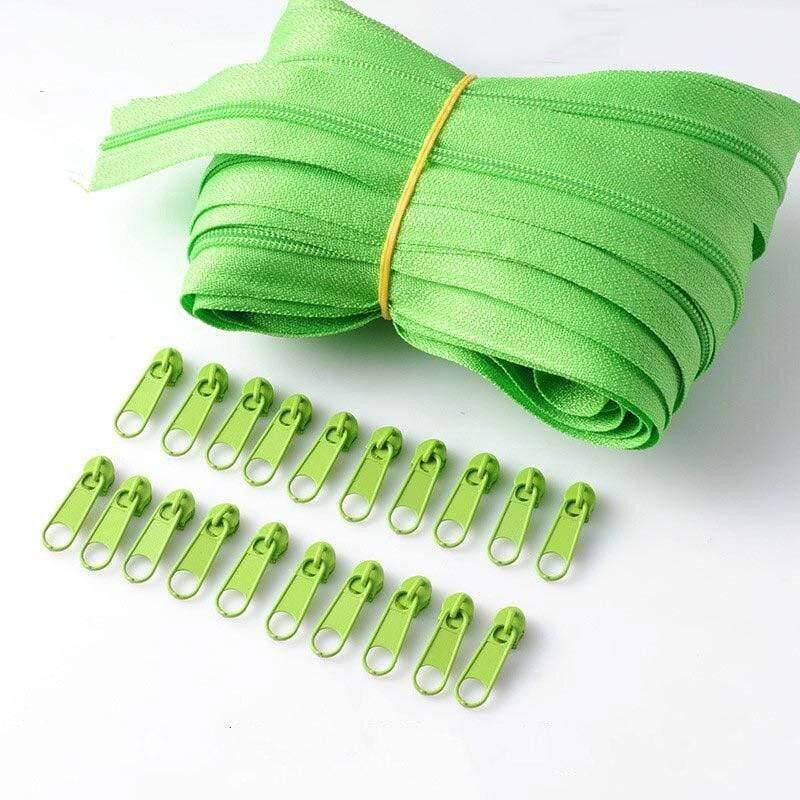 Meetee 10/20M Nylon 3# Zipper with Slider & Stop for Quilt Bags Tent Invisible Clothing Zipper Sewing Craft Supplies