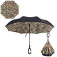 Reverse Fold Double Layer Inverted Chuva Umbrella Self-Standing Inside Out Rain Protection C-Hook Hands for Car