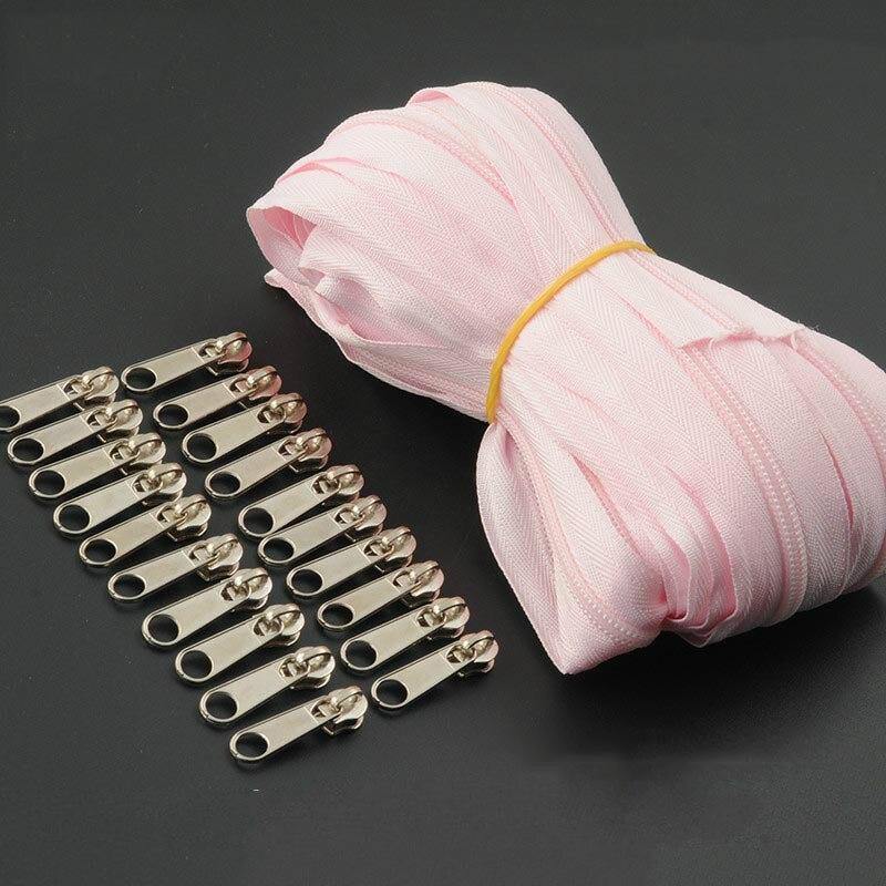 Meetee 10/20M Nylon 3# Zipper with Slider & Stop for Quilt Bags Tent Invisible Clothing Zipper Sewing Craft Supplies