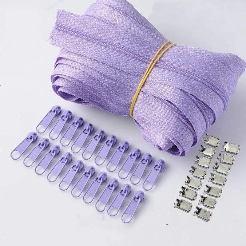 Meetee 10/20M Nylon 3# Zipper with Slider & Stop for Quilt Bags Tent Invisible Clothing Zipper Sewing Craft Supplies