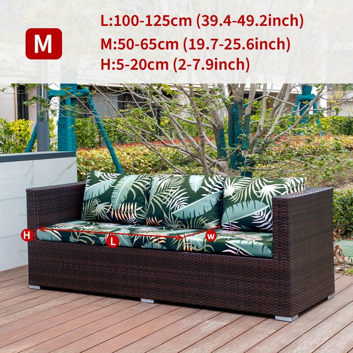1pc Outdoor Bedruckte Tierblätter Florale Boho-Stil Kokosnuss Bedruckte Sofabezug Couchbezug Möbel Schutzbezug Wohnkultur Sofa Schoner