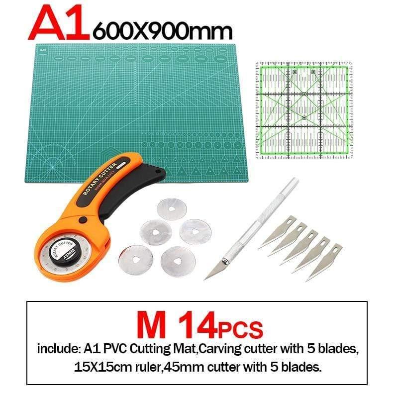 A1A2A3A4 PVC Cutting Mat DIY Leather Craft Tool Double-sided Self-healing Mat Pad Cutting Patchwork Sewing Tool Set