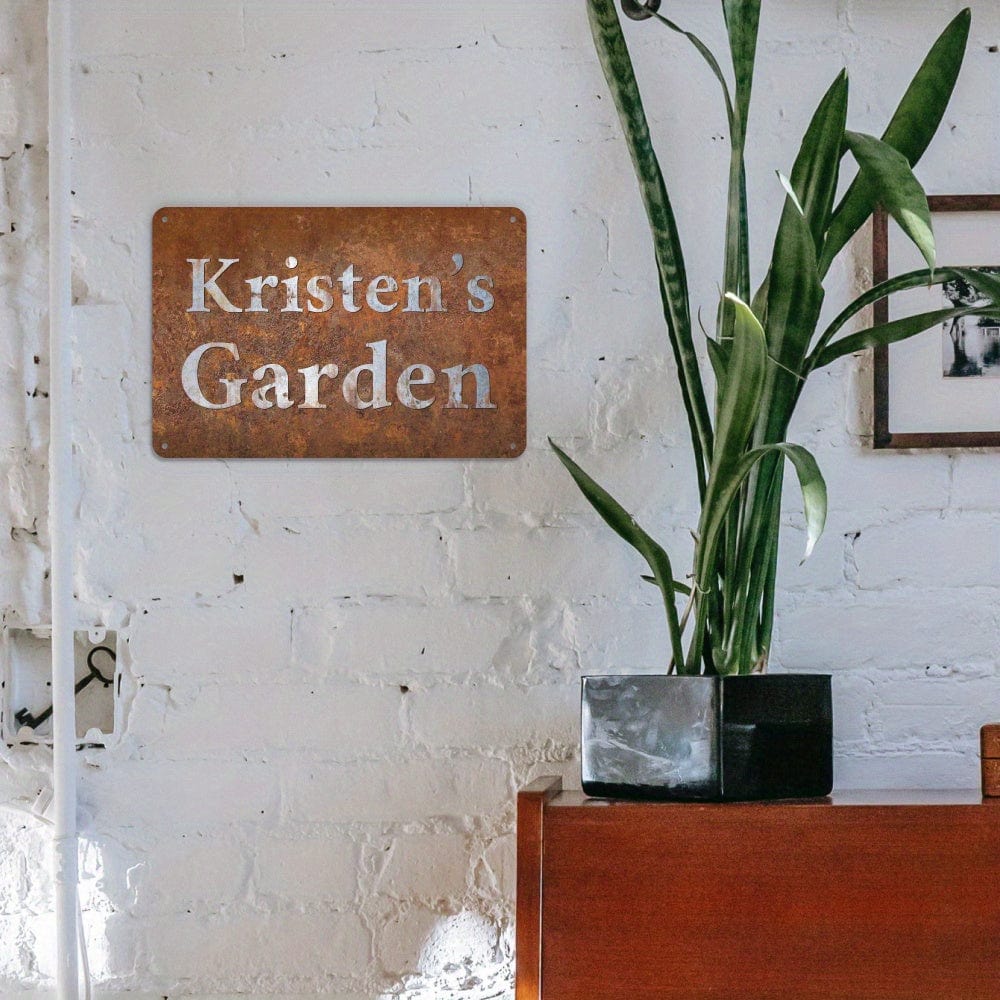 1 Stück, Personalisierte Gartensign, Benutzerdefinierter Name, Retro Vintage Außen Dekor, Geschenkideen, 30,48x20,32 cm Aluminium für Terrasse, Veranda