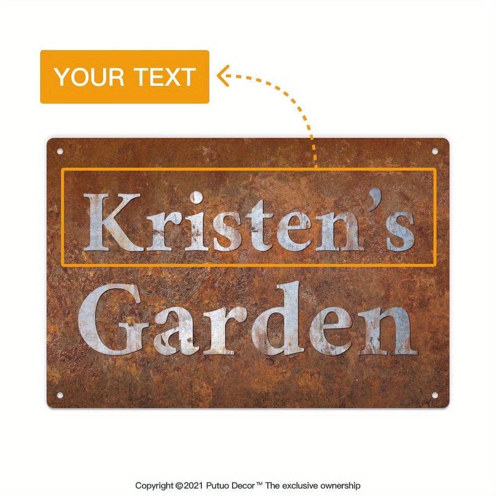 1 Stück, Personalisierte Gartensign, Benutzerdefinierter Name, Retro Vintage Außen Dekor, Geschenkideen, 30,48x20,32 cm Aluminium für Terrasse, Veranda