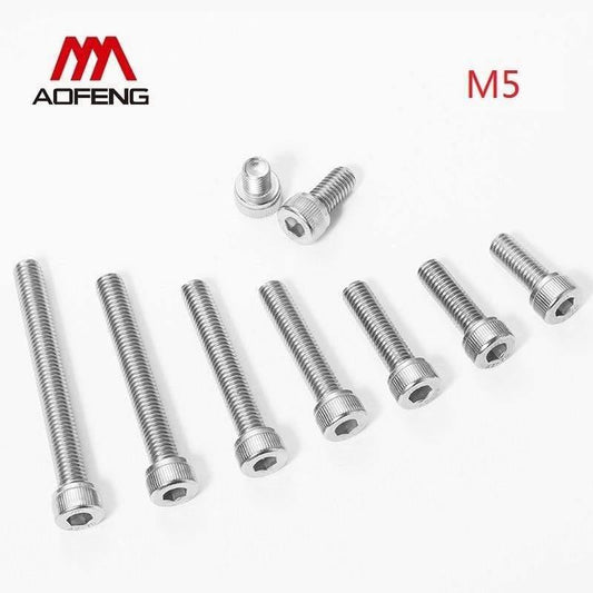 M5 304 Edelstahl Sechskantschraube M5x6 25 30 35 40 45 70 75 80 85 90 100mm Sechskant-Sitz Kopf Schraube M5 Unterlegscheibe und Mutter