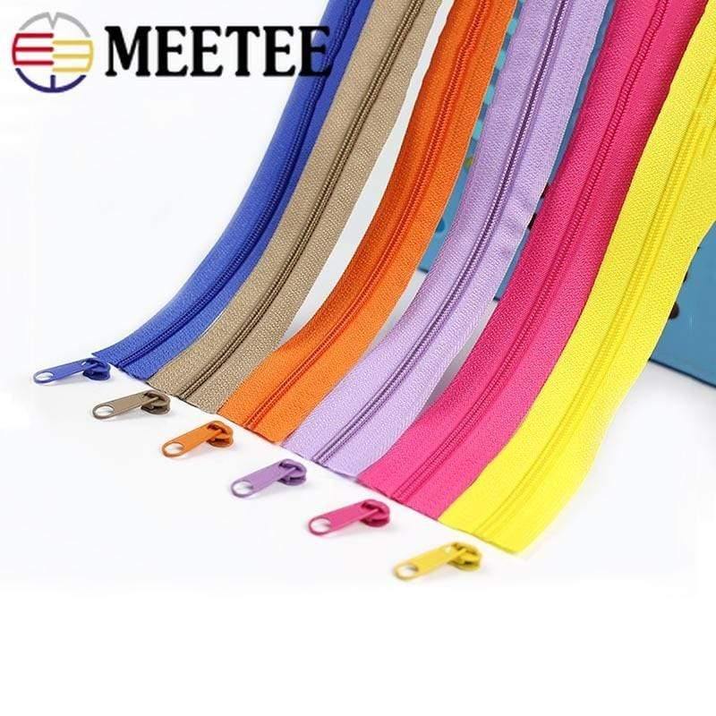 Meetee 10/20M Nylon 3# Zipper with Slider & Stop for Quilt Bags Tent Invisible Clothing Zipper Sewing Craft Supplies