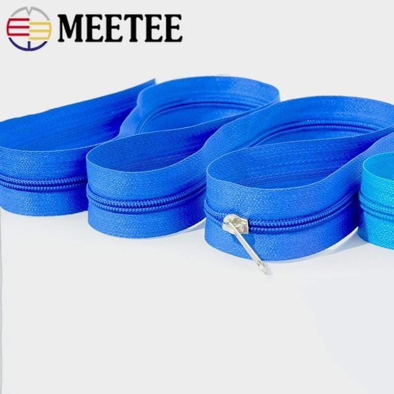 Meetee 10/20M Nylon 3# Zipper with Slider & Stop for Quilt Bags Tent Invisible Clothing Zipper Sewing Craft Supplies
