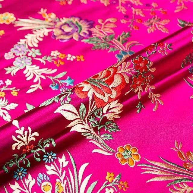 Flower fabrics brocade jacquard patterned fabric for sewing cheongsam and kimono material for DIY