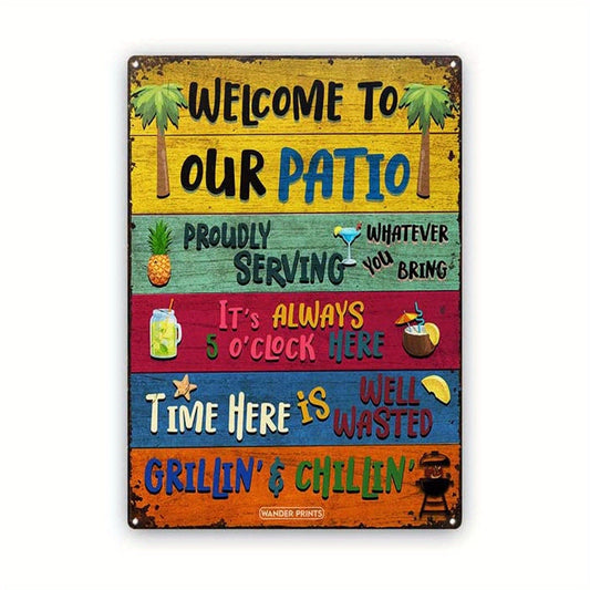 1 Stück, Vintage Metallblechschild für Swimmingpool Hinterhof Bar - 8''x12'' Wandkunst für Zuhause, Restaurant, Café, Garage - Wasserfest und Staubgeschützt