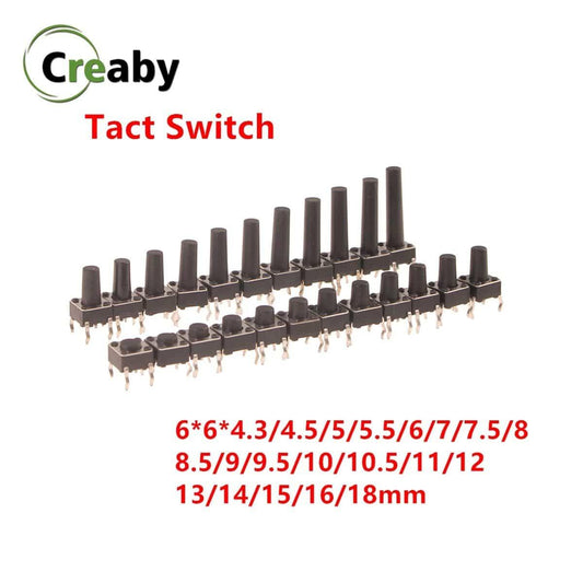 Micro-Schalter 6x6mm Panel PCB Momentary Tactile Tact Mini Drucktaster Schalter DIP 4pin 6x6x4.3/4.5/5/6/18 MM 6*6*4.3mm 4.5mm