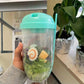 1 Stück, Frischer Salatbecher, Fit halten Salat Mahlzeiten Shaker Becher, 1000ml/33.81oz, Tragbarer Obst Gemüse Milchbecher, 19.99cm X 5.92cm