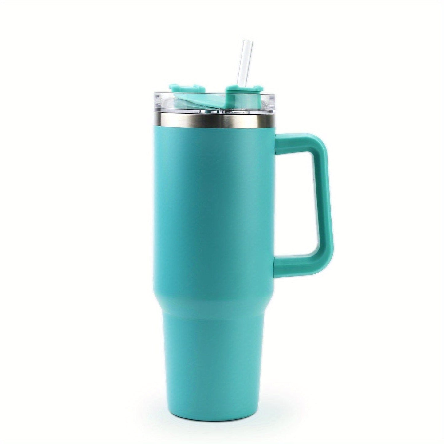 1 Stück 40 Oz Tumbler mit Deckel und Strohhalm, 18/8 Edelstahl Vakuum isolierter Reisebecher, Thermo- & Eiskaffee-Becher, doppelwandige auslaufsichere Sportwasserflasche für heiße und kalte Getränke