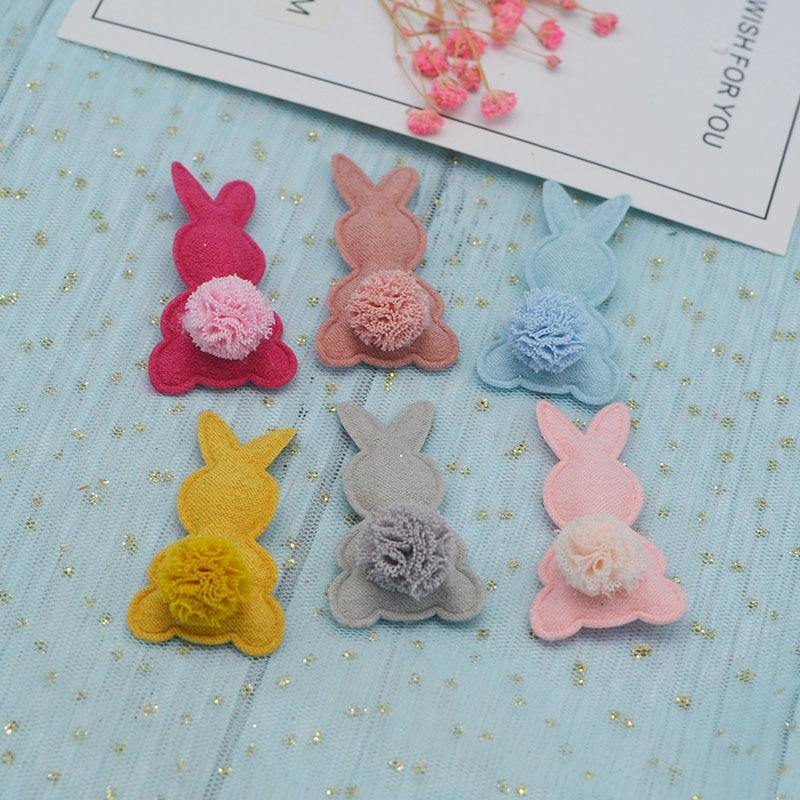 24 pieces/lot 2.8*5 cm felt rabbit pads patches applications for craft clothing sewing supplies DIY hairpin accessories