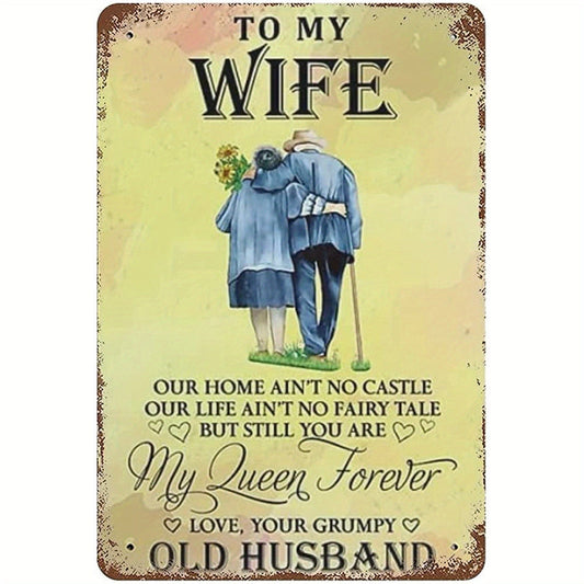 1 Stück, Vintage-Blechschild für Paare - Unser Zuhause ist kein Schloss - Perfektes Liebhaber Geschenk für Schlafzimmer Dekor - 8''x12'' Metallplatte