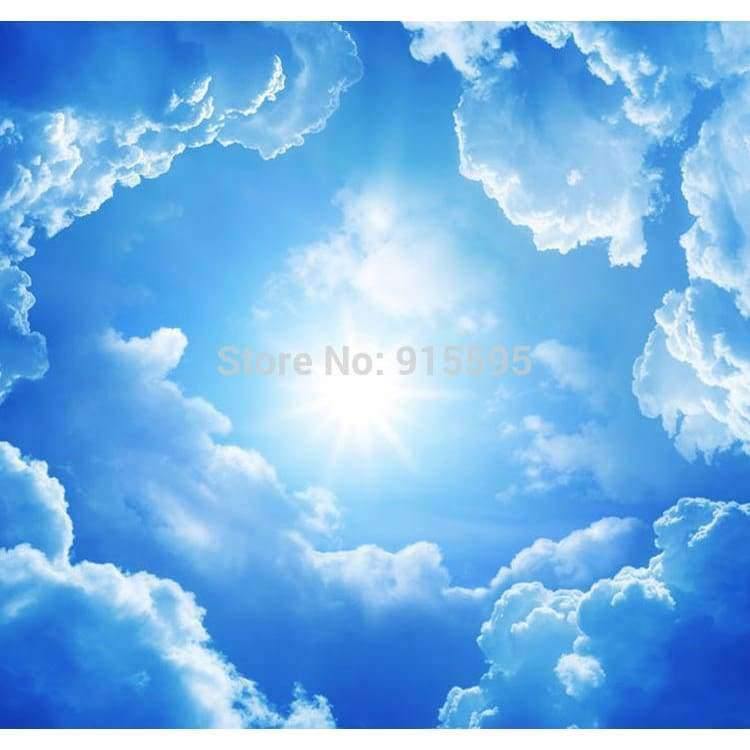 Moderne 3D Fototapete Blau Himmel und weiße Wolken Tapeten Wohnkultur Dekor Wohnzimmer Decke Lobby Wandtapete