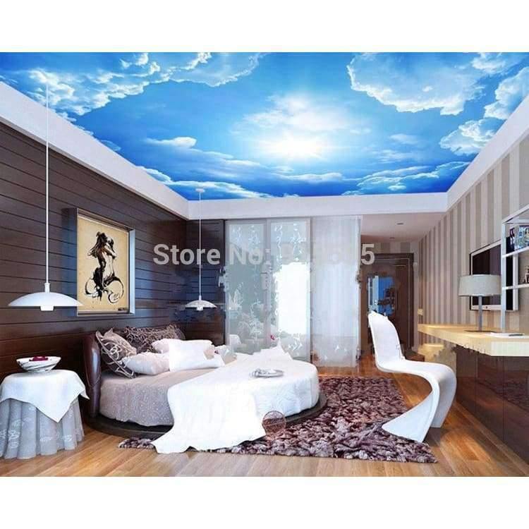 Moderne 3D Fototapete Blau Himmel und weiße Wolken Tapeten Wohnkultur Dekor Wohnzimmer Decke Lobby Wandtapete