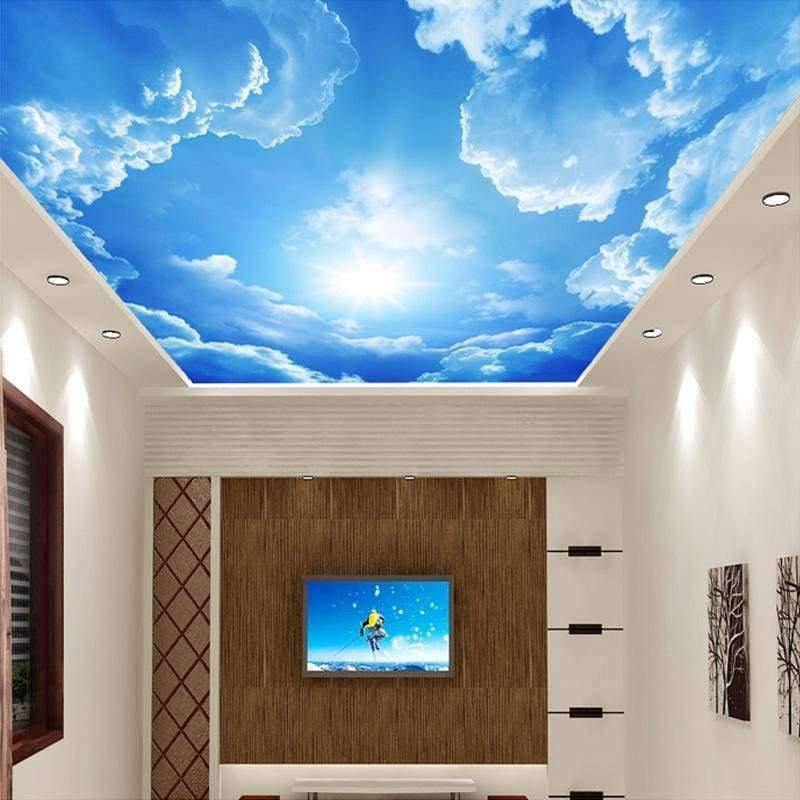 Moderne 3D Fototapete Blau Himmel und weiße Wolken Tapeten Wohnkultur Dekor Wohnzimmer Decke Lobby Wandtapete