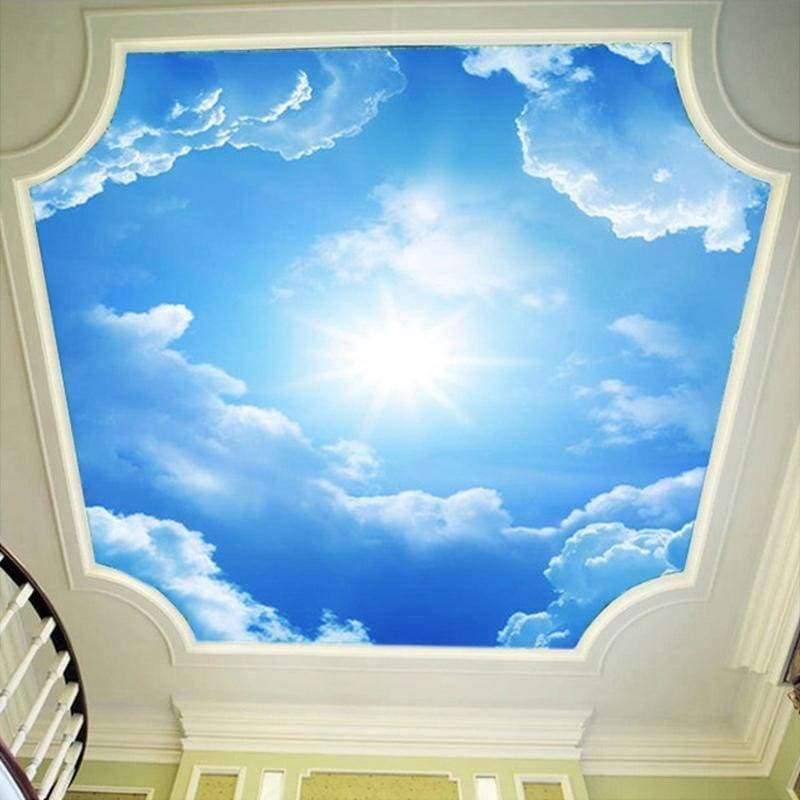 Moderne 3D Fototapete Blau Himmel und weiße Wolken Tapeten Wohnkultur Dekor Wohnzimmer Decke Lobby Wandtapete