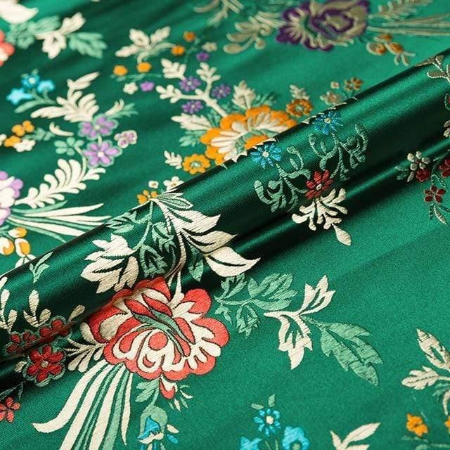 Flower fabrics brocade jacquard patterned fabric for sewing cheongsam and kimono material for DIY