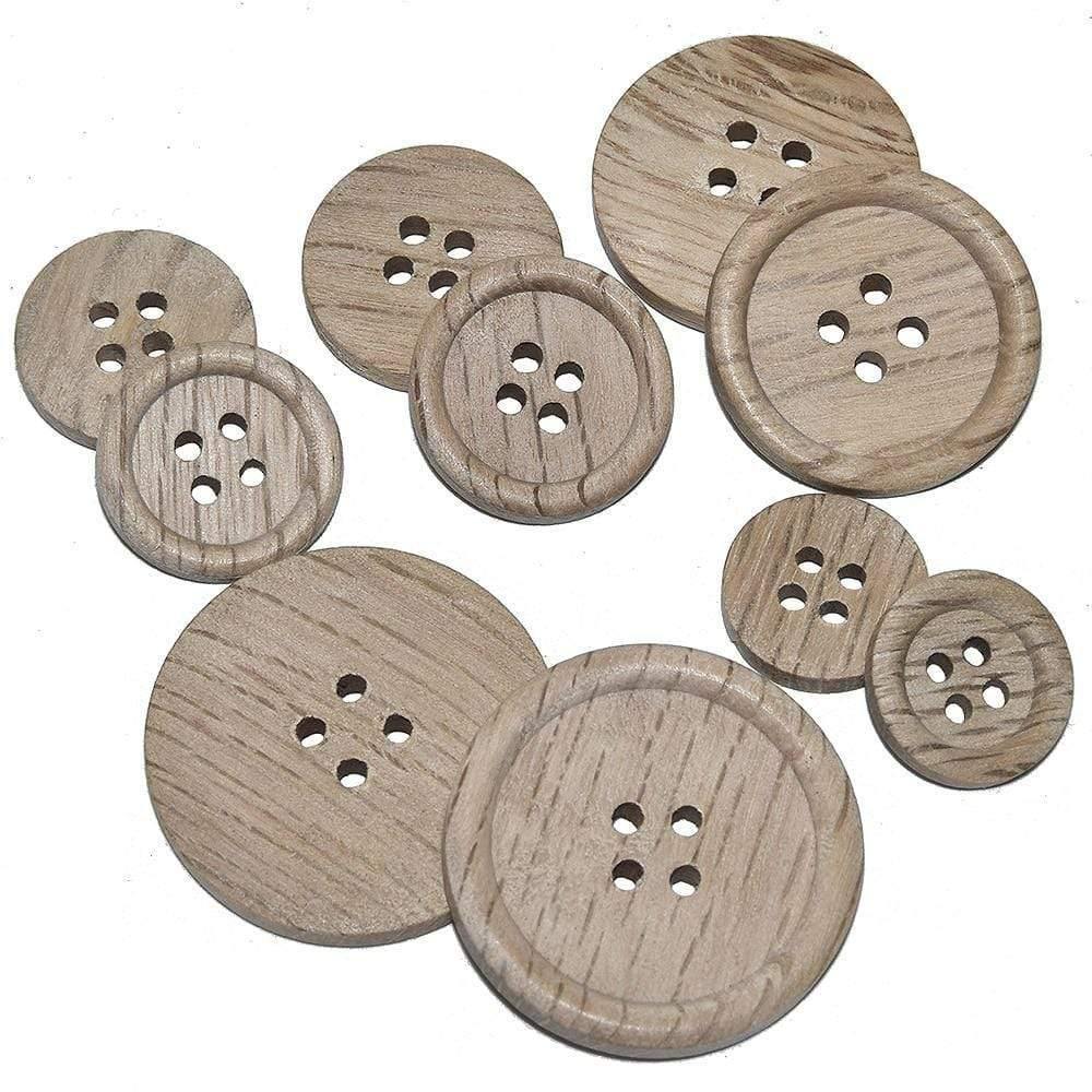 10 pieces 30 pieces natural color chestnut wood textured wooden buttons 15-30mm sewing scrapbooking for clothing handmade 4 holes button