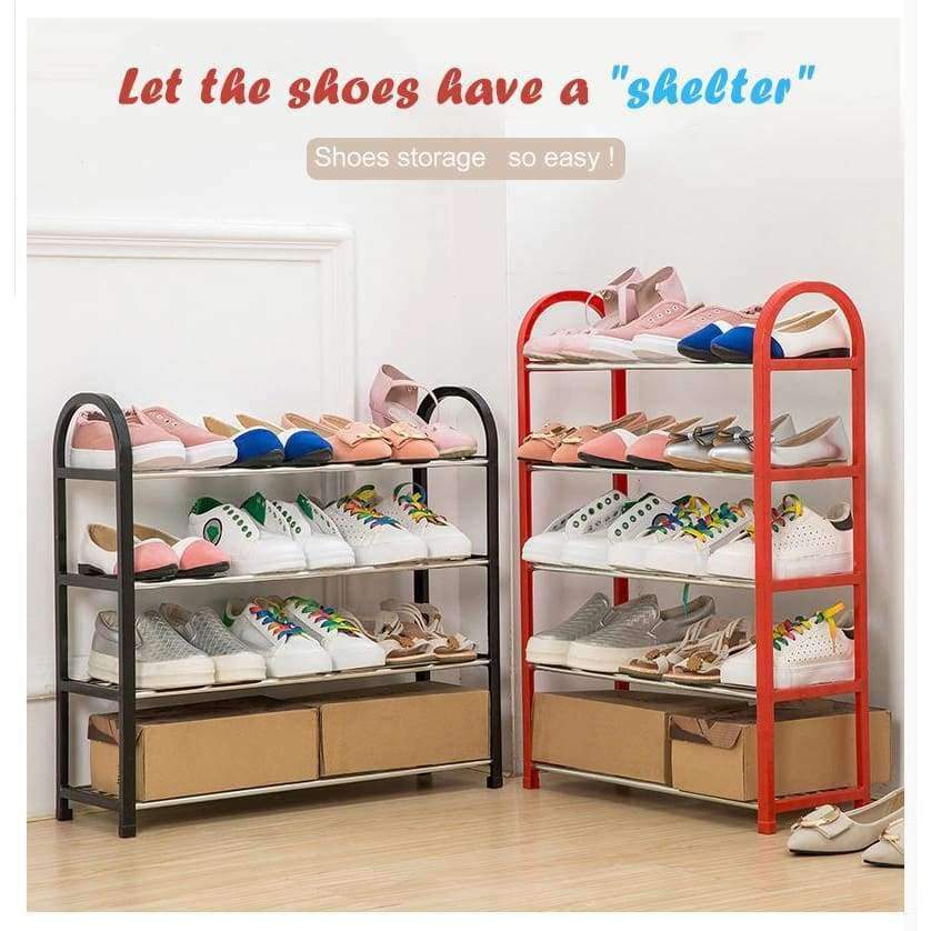 Mehrschichtiger Schuhregal Kunststoffteile Stahlrohr Schuhregal Leicht zusammengebauter Aufbewahrungsorganisator Standmöbel für das Wohnzimmer