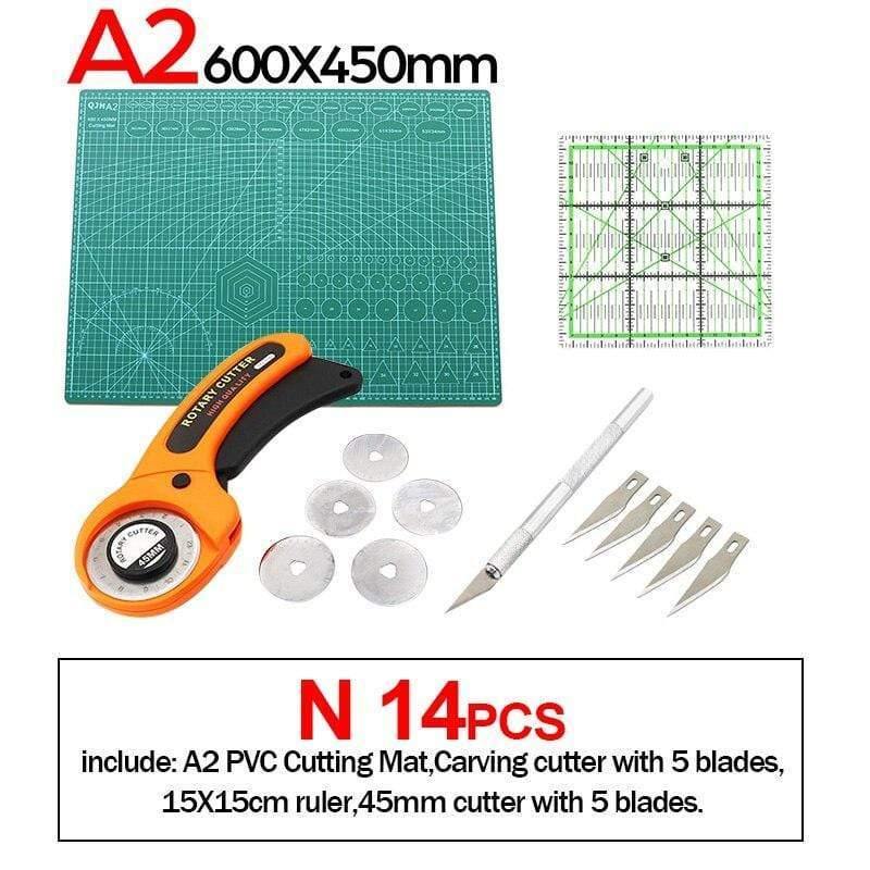 A1A2A3A4 PVC Cutting Mat DIY Leather Craft Tool Double-sided Self-healing Mat Pad Cutting Patchwork Sewing Tool Set