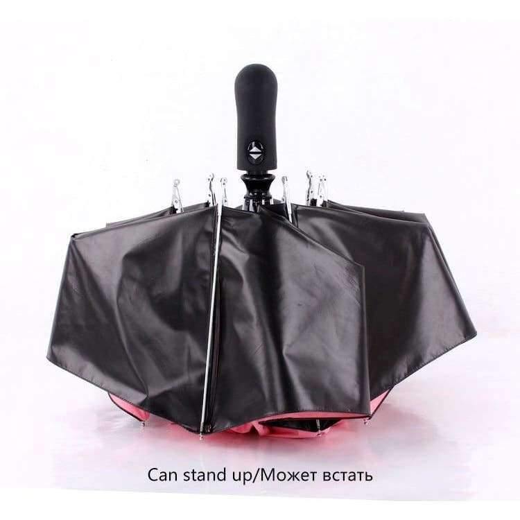 Black Cover Automatic Umbrella Inverted Fashion Color 3 Folding Sun Umbrella Inverse Umbrella Rain Women Men for Car