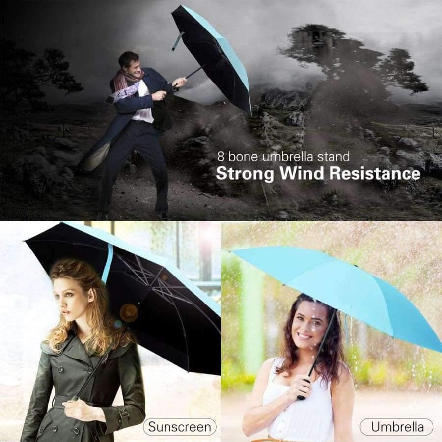 Black Cover Automatic Umbrella Inverted Fashion Color 3 Folding Sun Umbrella Inverse Umbrella Rain Women Men for Car