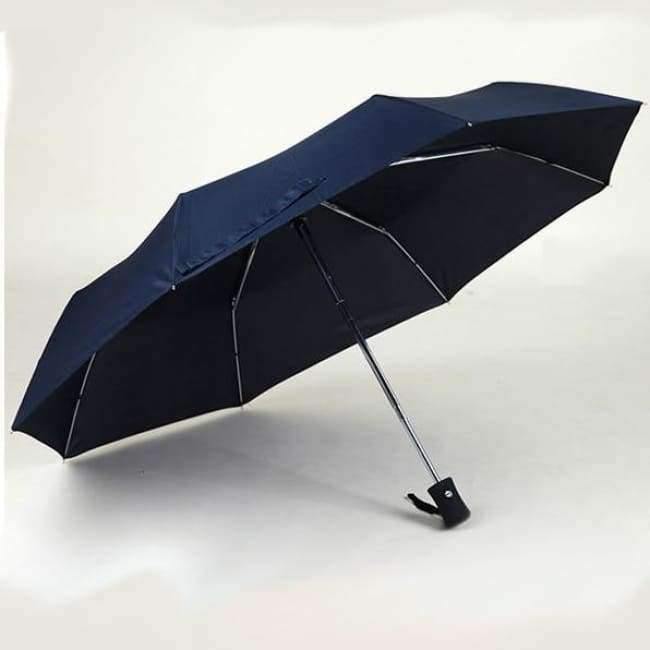 Ladies Full Automatic Aluminum-Fiberglass Sturdy Frame Three-Foldable Compact Large Umbrella