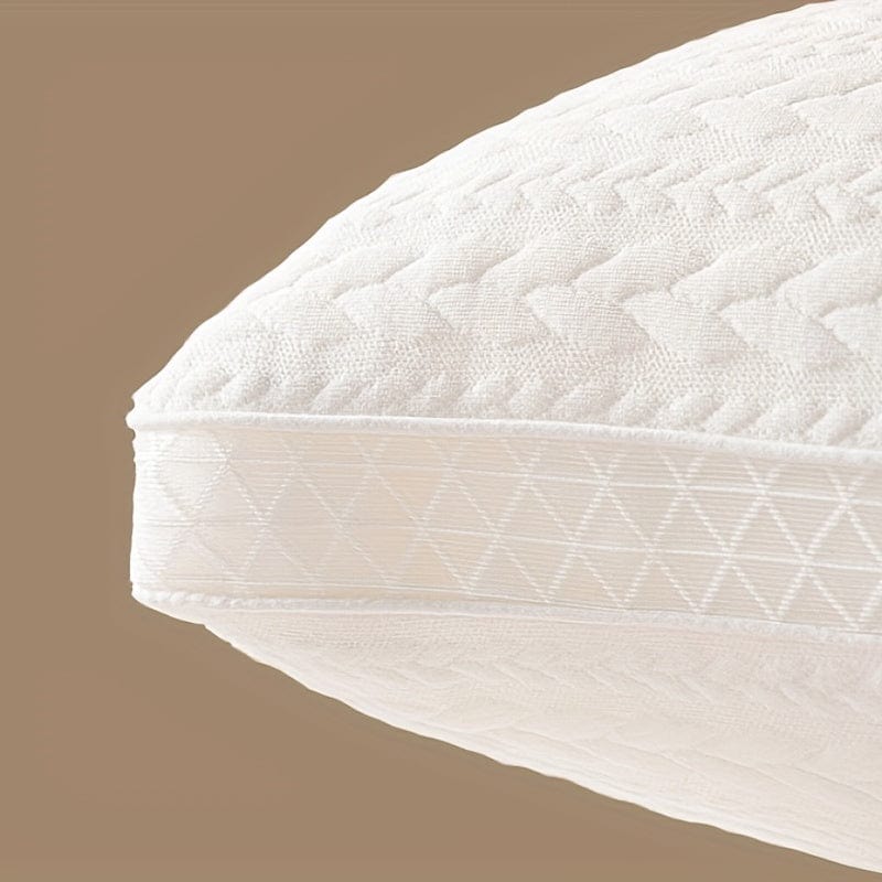 1pc Bequames und Stützendes Kopfkissen mit Netzrand und Weizenhalm-Rasterdesign zur Unterstützung von Nacken und Schultern - Perfekt für Gästezimmer und Home Decor
