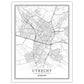 Niederlande Schwarz Weiß Weltstadtkarte Poster Nordic Wohnzimmer Amsterdam Breda Wandkunst Bilder Wohnkultur Leinwandgemälde