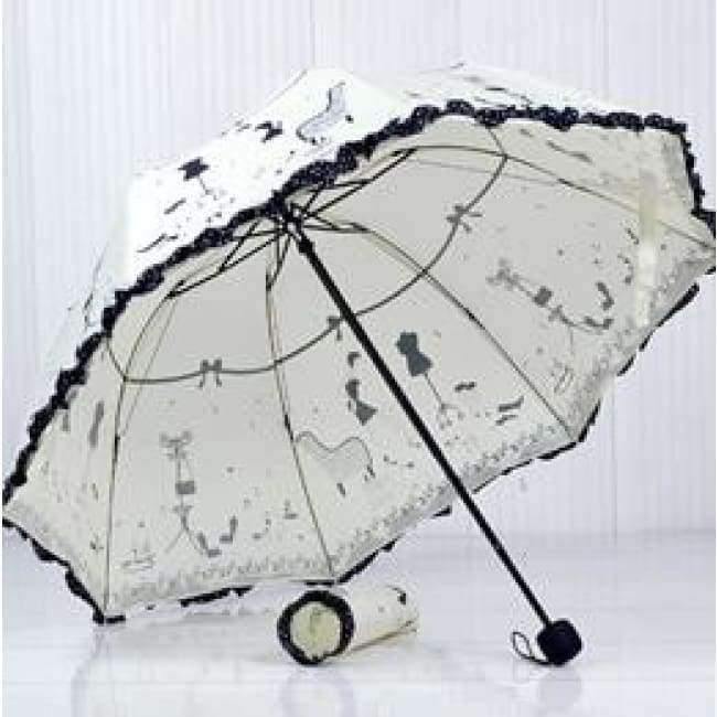 Beautiful girl pattern umbrella women's fashion bow princess umbrellas ladies parasol creative gift US041