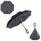 Reverse Fold Double Layer Inverted Chuva Umbrella Self-Standing Inside Out Rain Protection C-Hook Hands for Car