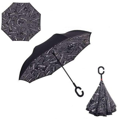 Reversed Umbrella Double Layer Inverted Multifunction Windproof Rain Hand Men's Umbrellas For Adults Long Umbrellas