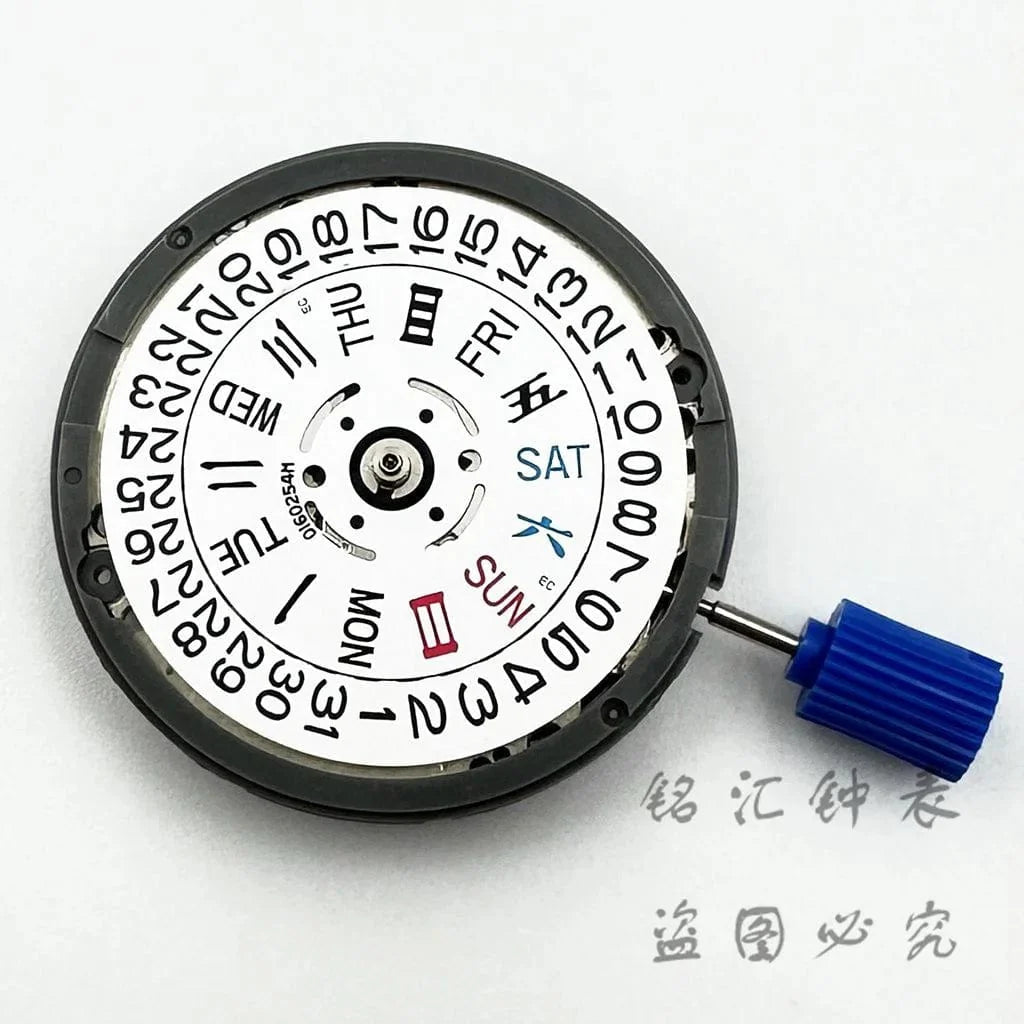 Weißer Kalender NH36 24 Edelsteine Automatikwerk Krone bei 3.0 und 3.8 Uhr NH36 Uhren Teile Stamm Set