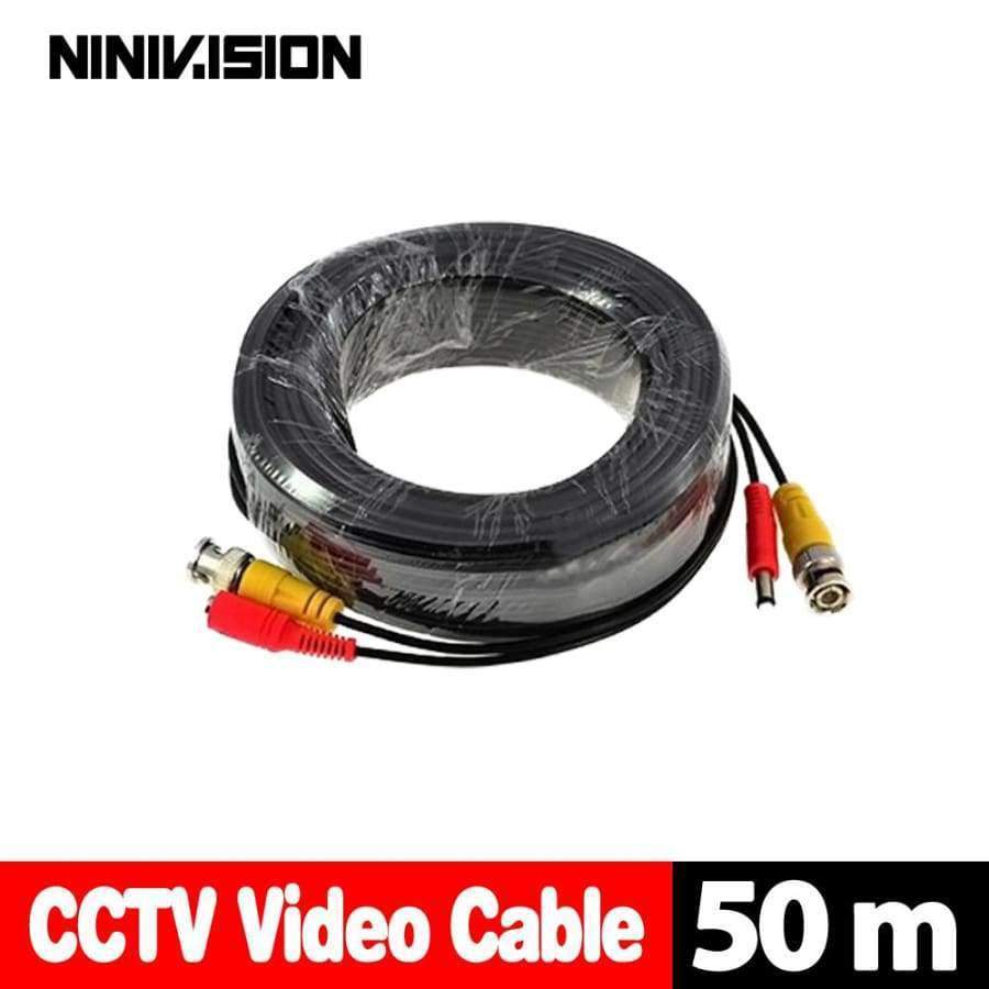 NINIVISION Home Video Cable 50m 165ft POWER VIDEO protective coaxial cable CCTV BNC for surveillance camera