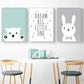 Nordic Bear Kaninchen Poster und Drucke Waldtier Cartoon Leinwandmalerei Kinderzimmer Wandkunst Bild Dekoration Kinderzimmer