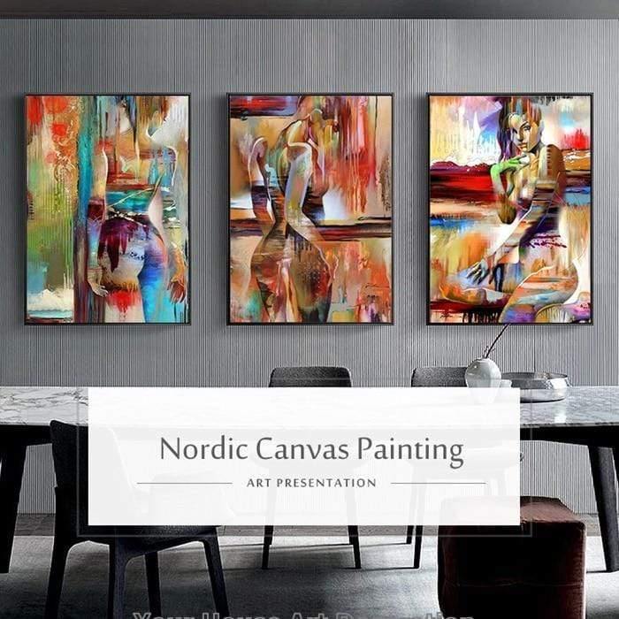 Nordic Canvas Painting Fashion Sex Figur Bild Wandkunst Wohnkultur Poster Wohnzimmer Mädchen Schlafzimmer Abstrakte Kunst Ölmalerei